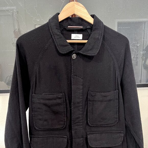 Apolis Global - Indigo Dyed Wool Blend Chore Jacket - Black - Picture 4 of 8